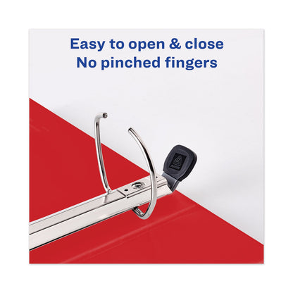 Avery Heavy-Duty View Binder with DuraHinge and One Touch EZD Rings, 3 Rings, 2" Capacity, 11 x 8.5, Red