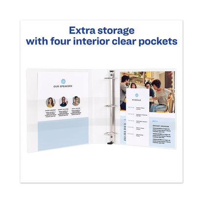 Avery Heavy-Duty View Binder with DuraHinge and One Touch EZD Rings, 3 Rings, 1.5" Capacity, 11 x 8.5, White