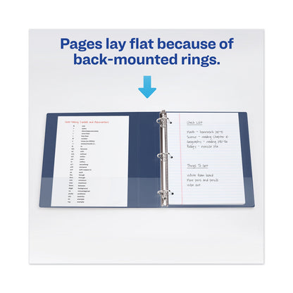Avery Heavy-Duty View Binder with DuraHinge and Locking One Touch EZD Rings, 3 Rings, 4" Capacity, 11 x 8.5, Navy Blue