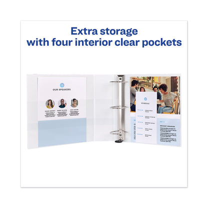 Avery Heavy-Duty View Binder with DuraHinge and Locking One Touch EZD Rings, 3 Rings, 3" Capacity, 11 x 8.5, White