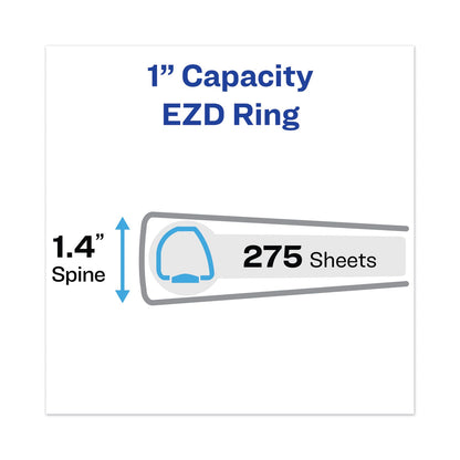 Avery Heavy-Duty View Binder with DuraHinge and One Touch EZD Rings, 3 Rings, 1" Capacity, 11 x 8.5, Navy Blue