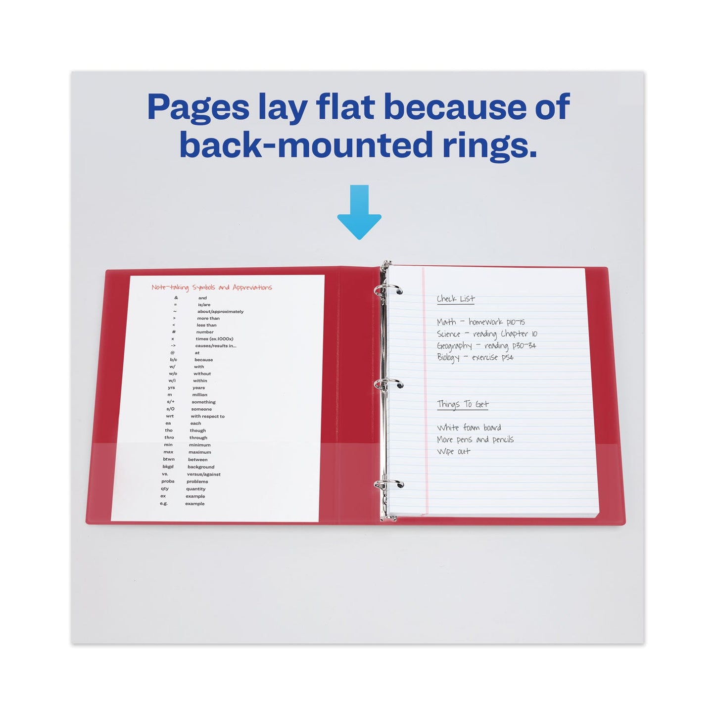 Avery Heavy-Duty View Binder with DuraHinge and One Touch EZD Rings, 3 Rings, 1" Capacity, 11 x 8.5, Red