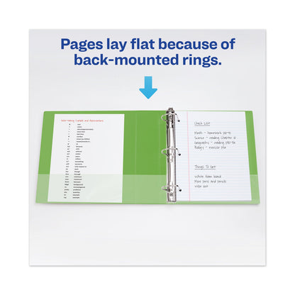Avery Heavy-Duty View Binder with DuraHinge and Locking One Touch EZD Rings, 3 Rings, 4" Capacity, 11 x 8.5, Chartreuse