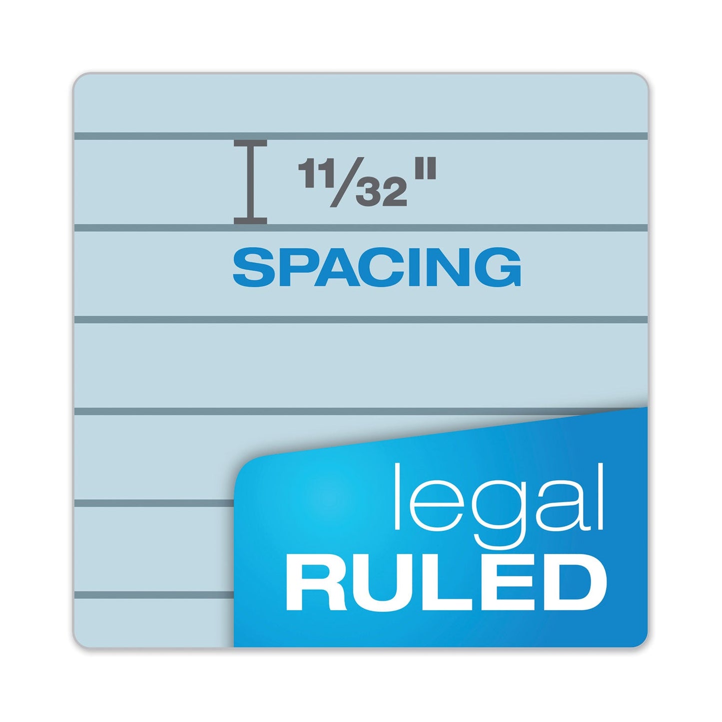 TOPS Prism + Colored Writing Pads, Wide/Legal Rule, 50 Pastel Blue 8.5 x 11.75 Sheets, 12/Pack