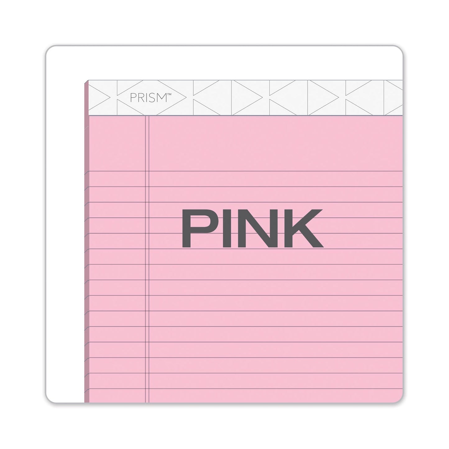 TOPS Prism + Colored Writing Pads, Wide/Legal Rule, 50 Pastel Pink 8.5 x 11.75 Sheets, 12/Pack