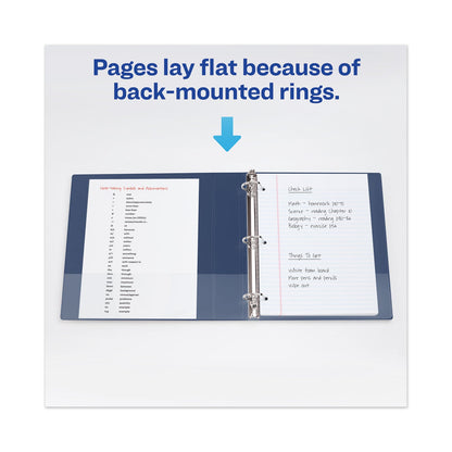 Avery Heavy-Duty View Binder with DuraHinge and One Touch EZD Rings, 3 Rings, 1" Capacity, 11 x 8.5, Navy Blue