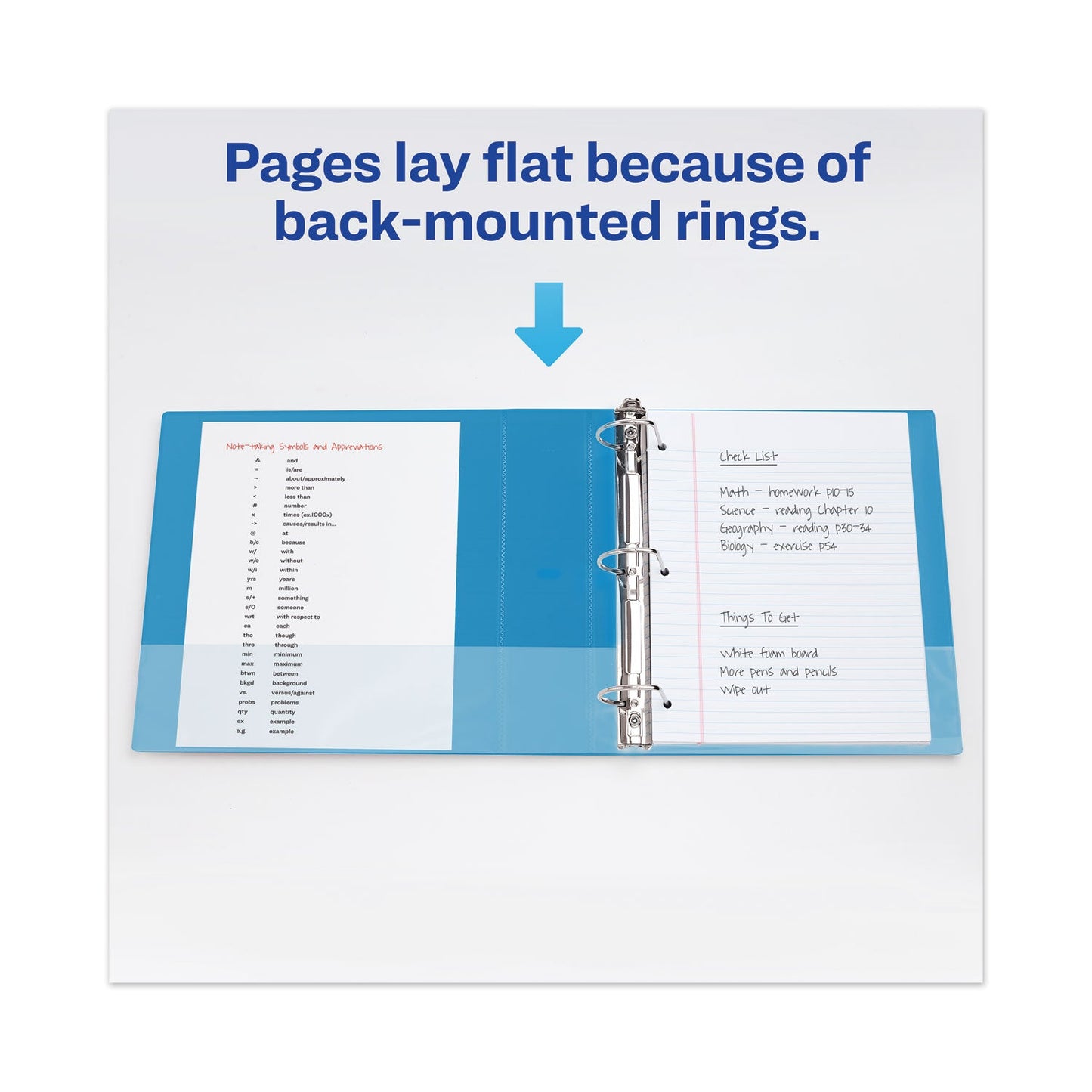 Avery Heavy-Duty View Binder with DuraHinge and Locking One Touch EZD Rings, 3 Rings, 5" Capacity, 11 x 8.5, Pacific Blue