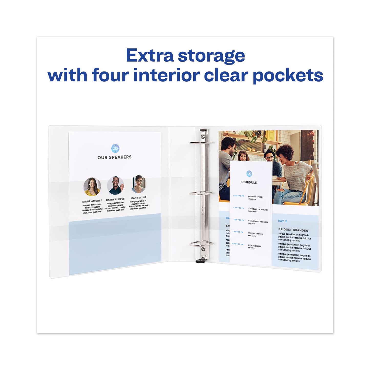 Avery Heavy-Duty View Binder with DuraHinge, One Touch EZD Rings/Extra-Wide Cover, 3 Ring, 1.5" Capacity, 11 x 8.5, White, (1319)