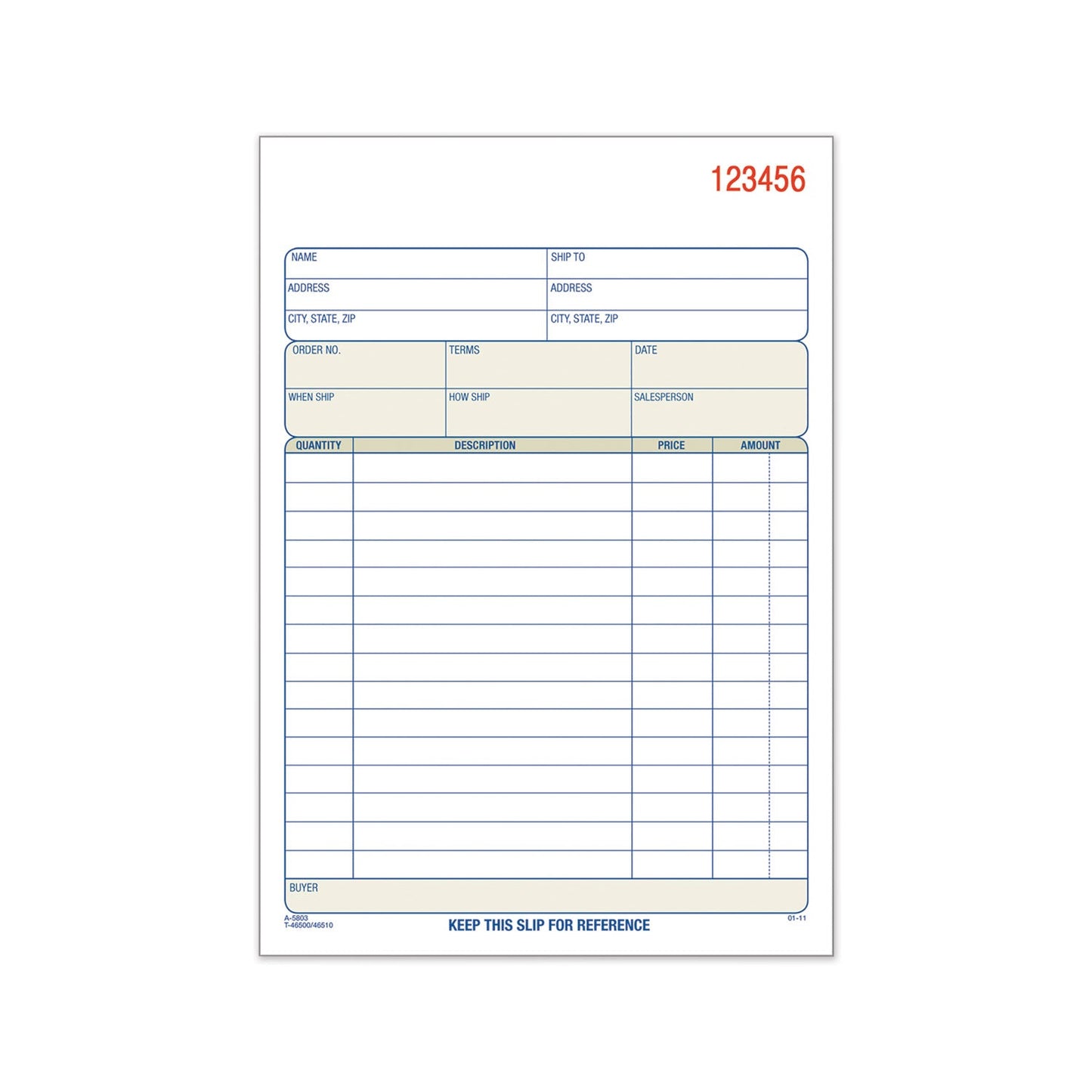 TOPS Sales Order Book, Two-Part Carbonless, 5.56 x 7.94, 1/Page, 50 Forms