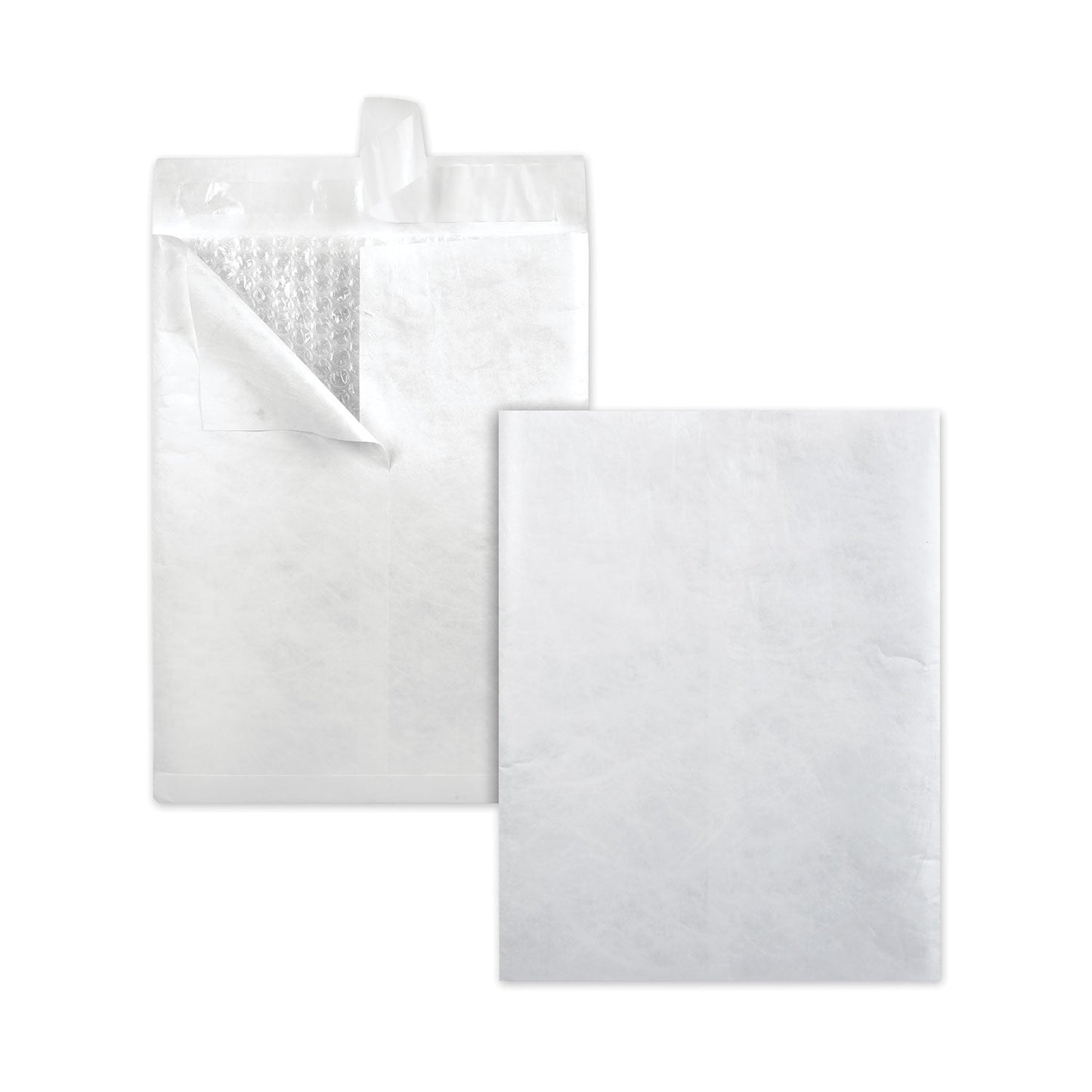Survivor Bubble Mailer of DuPont Tyvek, #13 1/2, Square Flap, Redi-Strip Adhesive Closure, 10 x 13, White, 25/Box