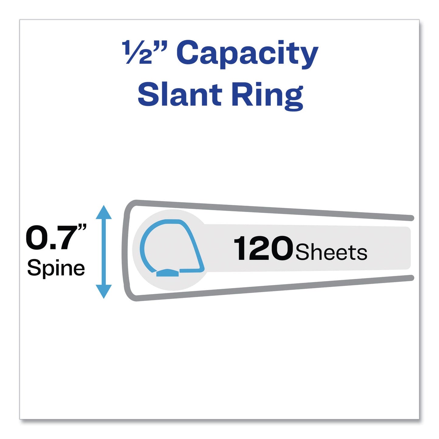 Avery Framed View Heavy-Duty Binders, 3 Rings, 0.5" Capacity, 11 x 8.5, Black