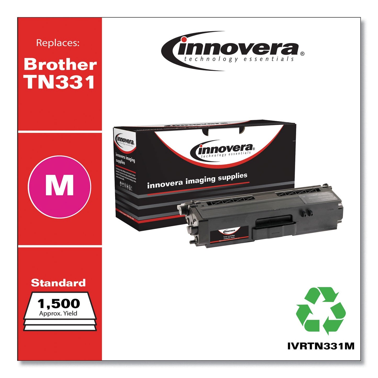 Innovera Remanufactured Magenta Toner, Replacement for TN331M, 1,500 Page-Yield