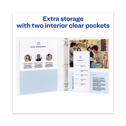 Avery Framed View Heavy-Duty Binders, 3 Rings, 1.5" Capacity, 11 x 8.5, White