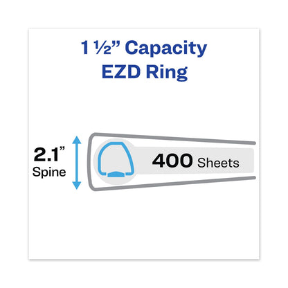 Avery Framed View Heavy-Duty Binders, 3 Rings, 1.5" Capacity, 11 x 8.5, Navy Blue