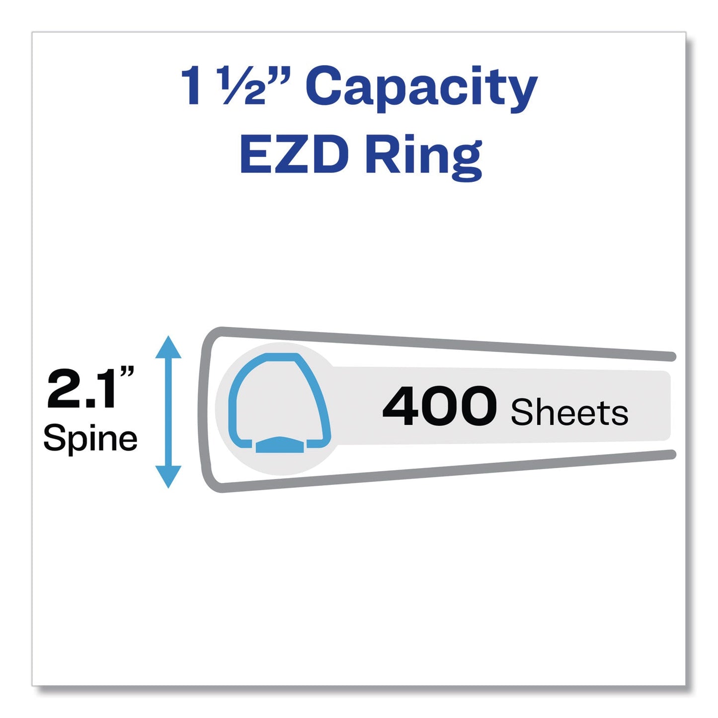 Avery Framed View Heavy-Duty Binders, 3 Rings, 1.5" Capacity, 11 x 8.5, White