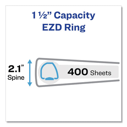 Avery Framed View Heavy-Duty Binders, 3 Rings, 1.5" Capacity, 11 x 8.5, White