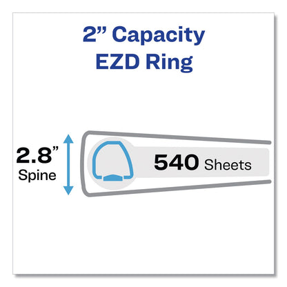Avery Framed View Heavy-Duty Binders, 3 Rings, 2" Capacity, 11 x 8.5, White
