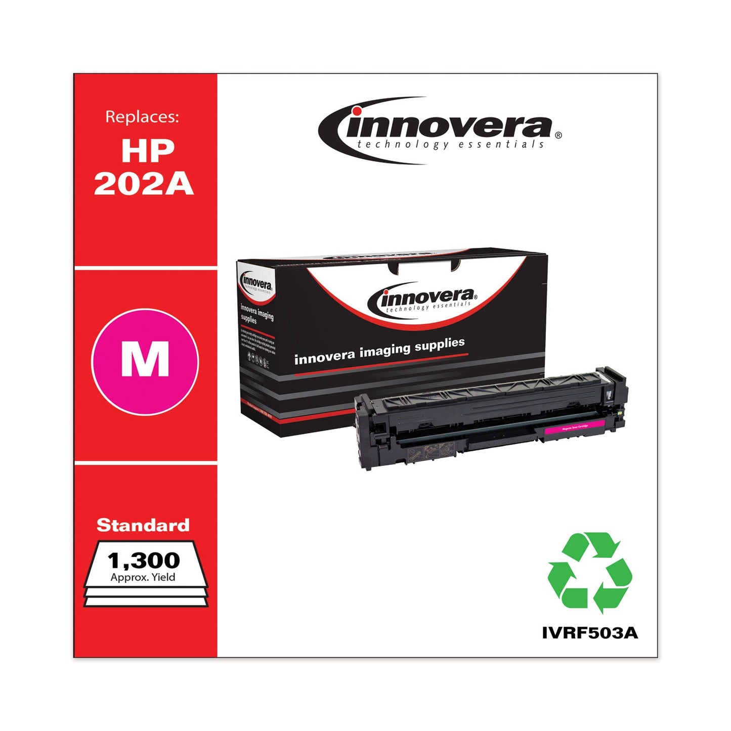 Innovera Remanufactured Magenta Toner, Replacement for 202A (CF503A), 1,300 Page-Yield