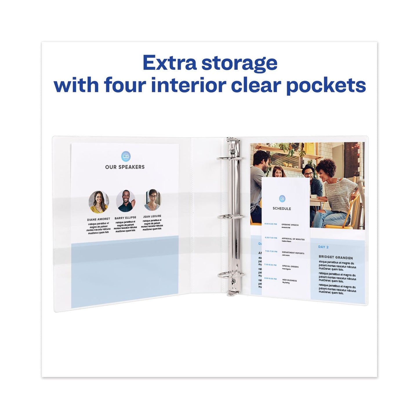 Avery TouchGuard Protection Heavy-Duty View Binders with Slant Rings, 3 Rings, 4" Capacity, 11 x 8.5, White