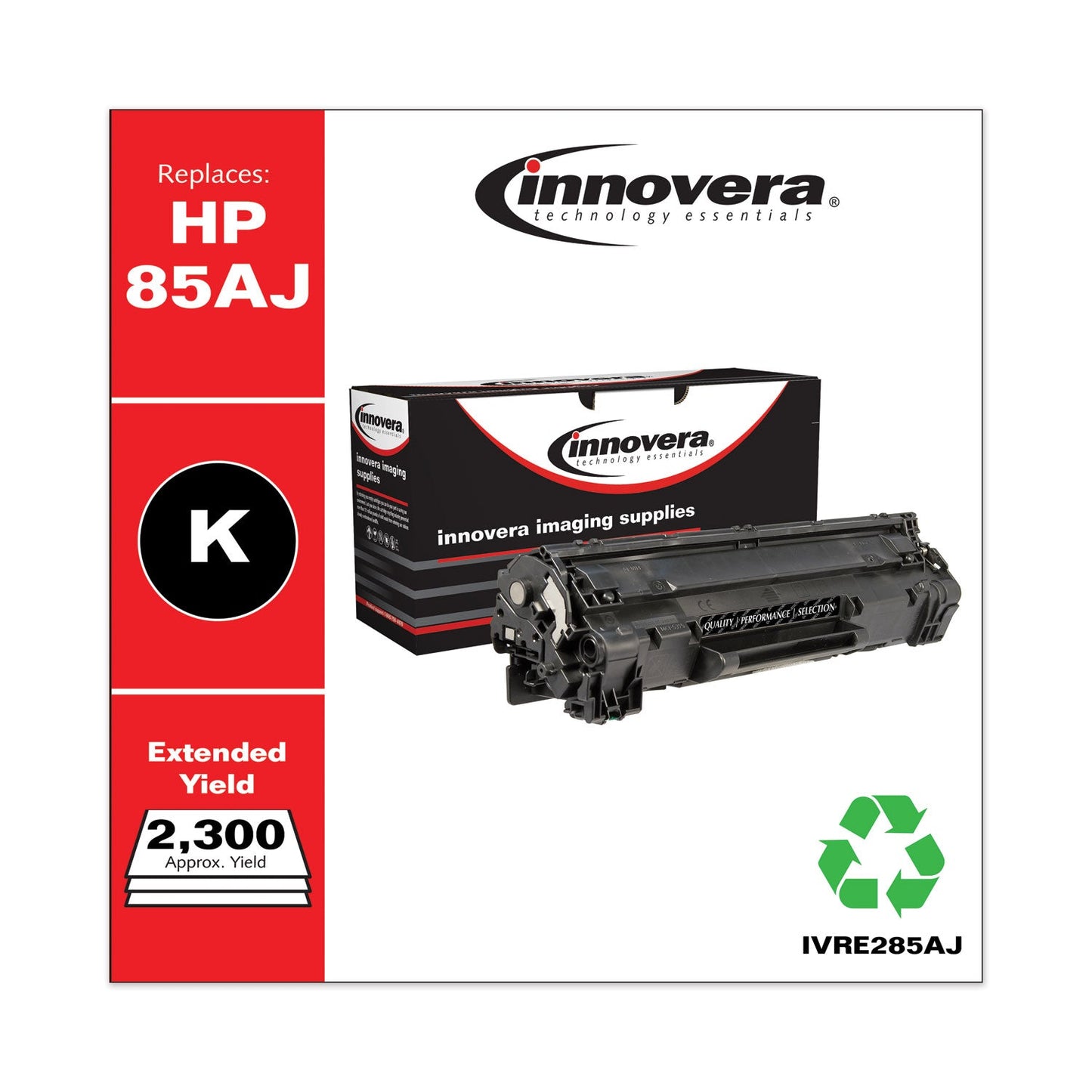 Innovera Remanufactured Black Extended-Yield Toner, Replacement for 85A (CE285AJ), 2,300 Page-Yield