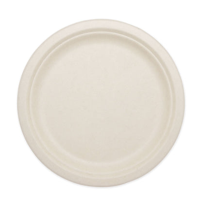 World Centric Fiber Plates, 9" dia, Natural, 1,000/Carton
