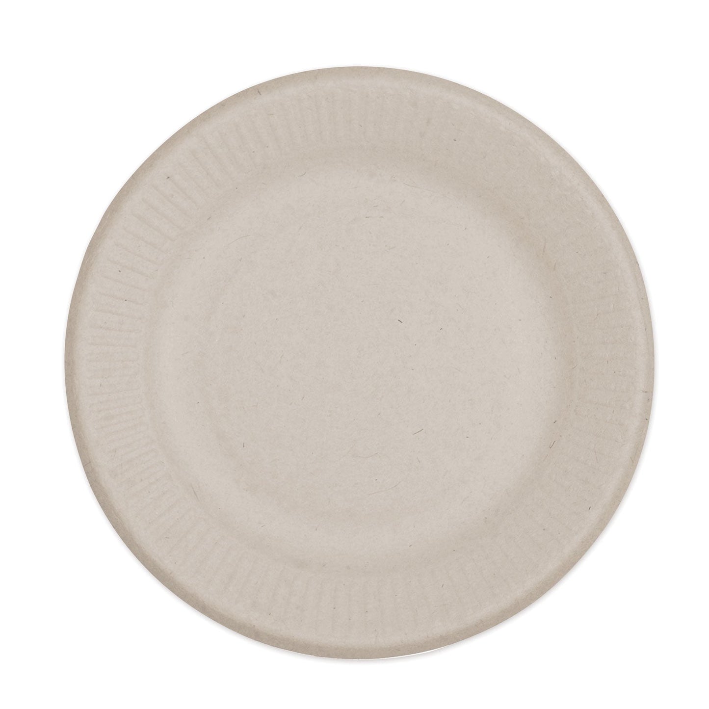 World Centric Fiber Plates, Ripple Edge, 6" dia, Natural, 1,000/Carton