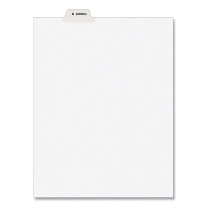 Avery-Style Preprinted Legal Bottom Tab Dividers, 26-Tab, Exhibit N, 11 x 8.5, White, 25/Pack