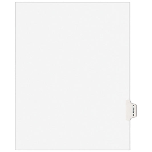 Avery-Style Preprinted Legal Side Tab Divider, 26-Tab, Exhibit H, 11 x 8.5, White, 25/Pack, (1378)