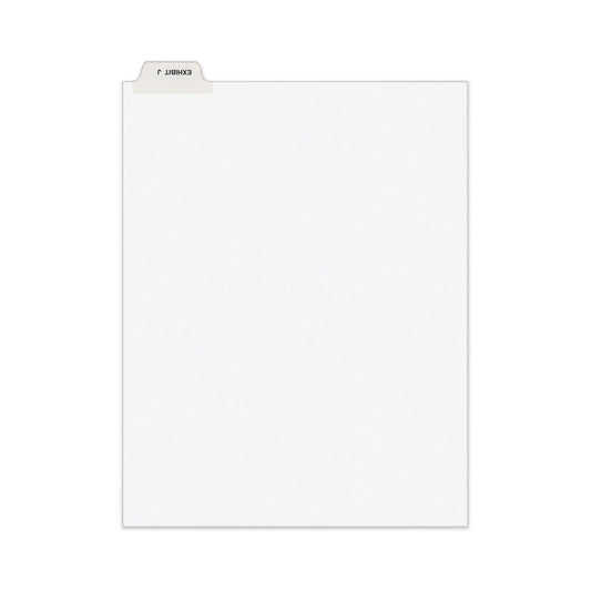 Avery-Style Preprinted Legal Bottom Tab Divider, 26-Tab, Exhibit J, 11 x 8.5, White, 25/PK
