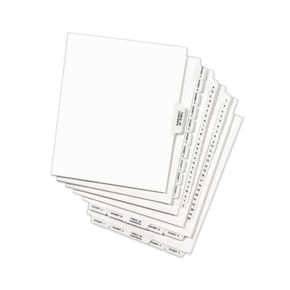 Avery-Style Preprinted Legal Side Tab Divider, 26-Tab, Exhibit R, 11 x 8.5, White, 25/Pack, (1388)