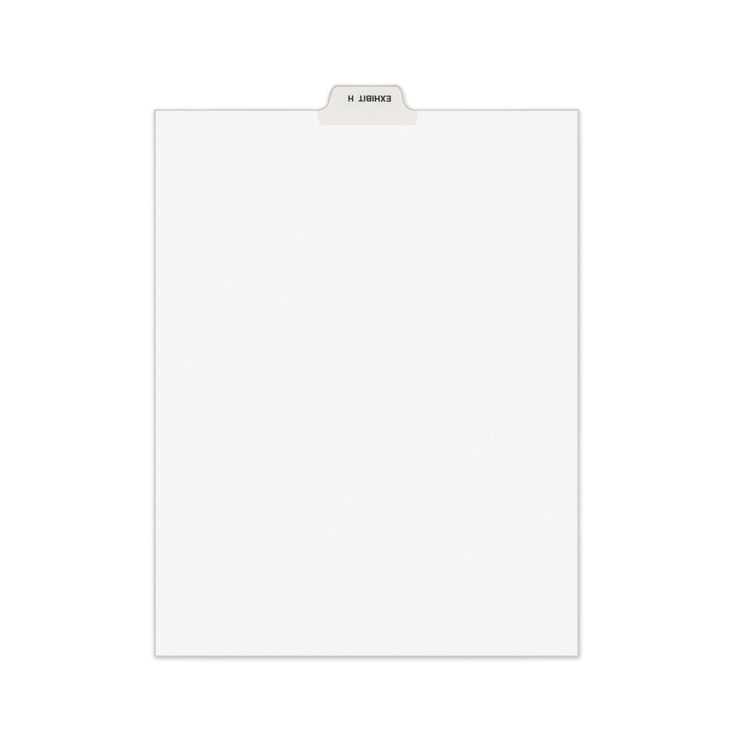 Avery-Style Preprinted Legal Bottom Tab Divider, 26-Tab, Exhibit H, 11 x 8.5, White, 25/PK