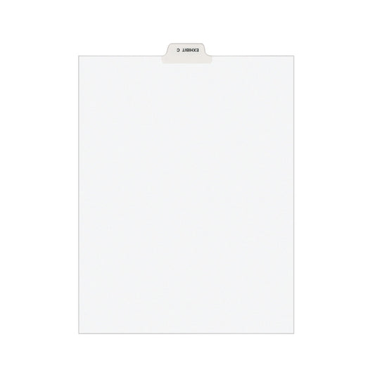 Avery-Style Preprinted Legal Bottom Tab Divider, 26-Tab, Exhibit C, 11 x 8.5, White, 25/PK