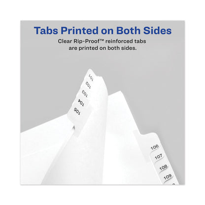 Avery-Style Preprinted Legal Bottom Tab Divider, 26-Tab, Exhibit K, 11 x 8.5, White, 25/PK