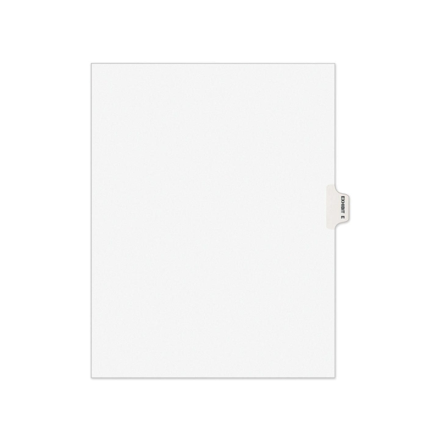 Avery-Style Preprinted Legal Side Tab Divider, 26-Tab, Exhibit E, 11 x 8.5, White, 25/Pack, (1375)