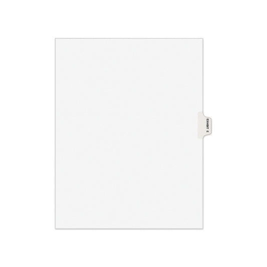 Avery-Style Preprinted Legal Side Tab Divider, 26-Tab, Exhibit E, 11 x 8.5, White, 25/Pack, (1375)