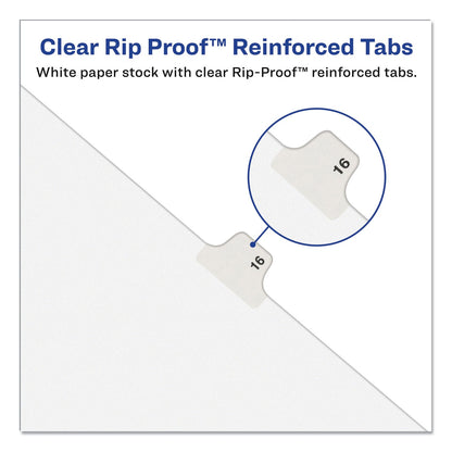 Avery-Style Preprinted Legal Bottom Tab Divider, 26-Tab, Exhibit H, 11 x 8.5, White, 25/PK