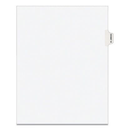 Avery-Style Preprinted Legal Side Tab Divider, 26-Tab, Exhibit W, 11 x 8.5, White, 25/Pack, (1393)