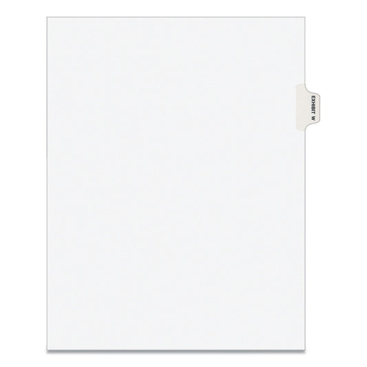 Avery-Style Preprinted Legal Side Tab Divider, 26-Tab, Exhibit W, 11 x 8.5, White, 25/Pack, (1393)