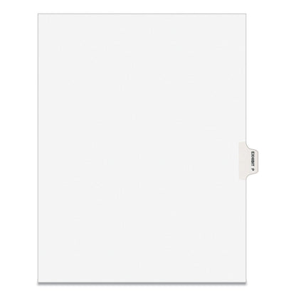 Avery-Style Preprinted Legal Side Tab Divider, 26-Tab, Exhibit P, 11 x 8.5, White, 25/Pack, (1386)
