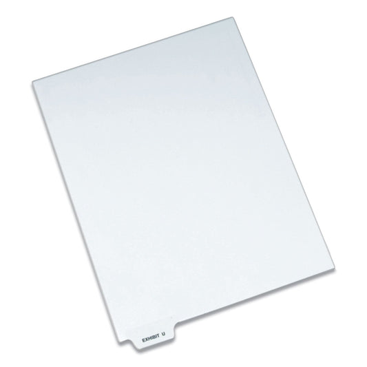 Avery-Style Preprinted Legal Bottom Tab Dividers, 26-Tab, Exhibit U, 11 x 8.5, White, 25/Pack