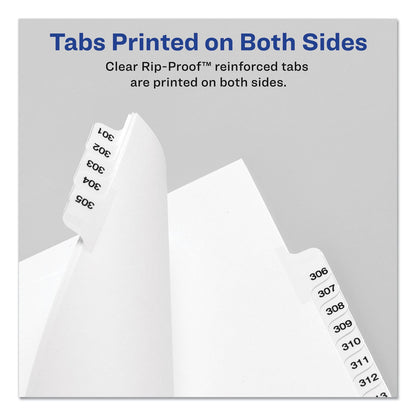 Avery-Style Preprinted Legal Side Tab Divider, 26-Tab, Exhibit C, 11 x 8.5, White, 25/Pack, (1373)