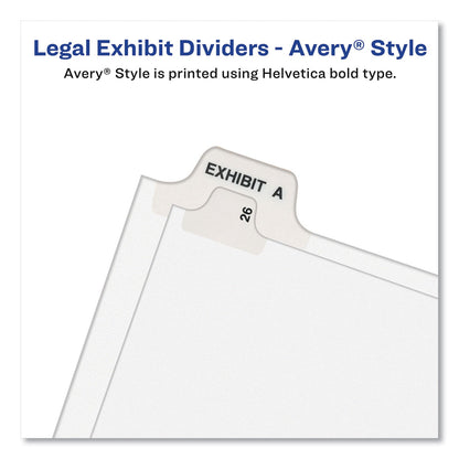 Avery-Style Preprinted Legal Bottom Tab Divider, 26-Tab, Exhibit G, 11 x 8.5, White, 25/PK
