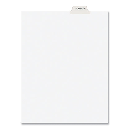 Avery-Style Preprinted Legal Bottom Tab Divider, 26-Tab, Exhibit G, 11 x 8.5, White, 25/PK