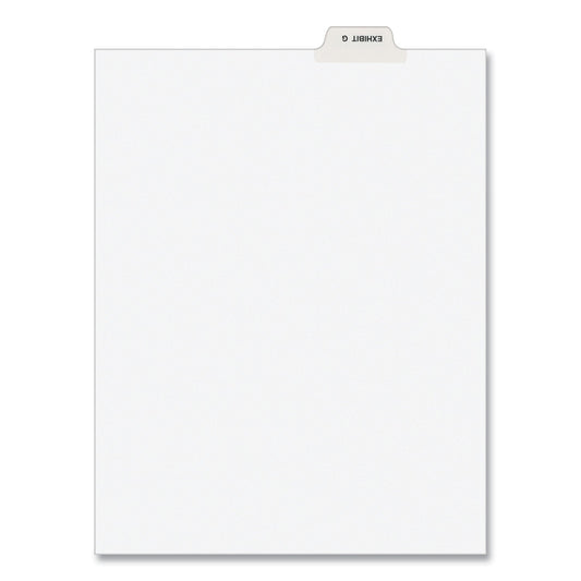 Avery-Style Preprinted Legal Bottom Tab Divider, 26-Tab, Exhibit G, 11 x 8.5, White, 25/PK