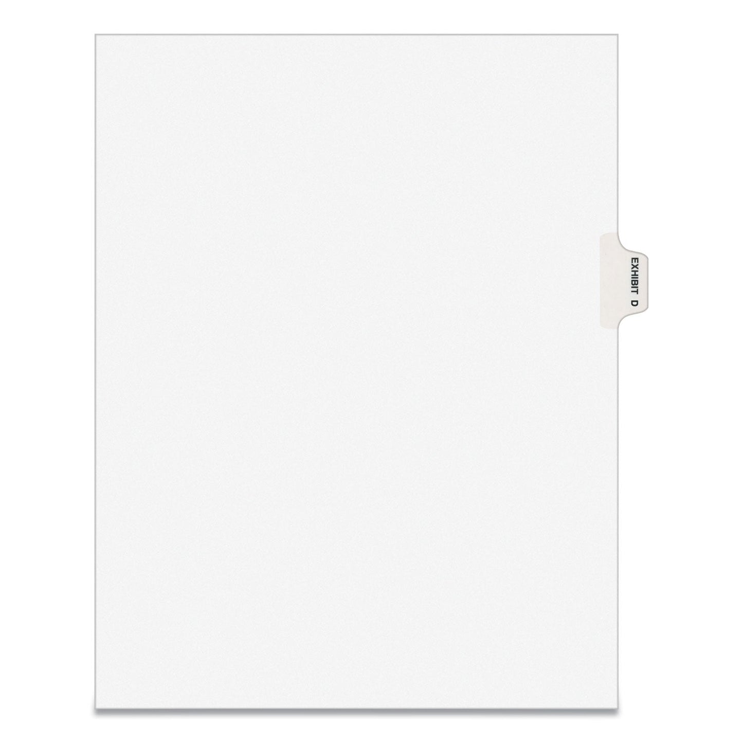 Avery-Style Preprinted Legal Side Tab Divider, 26-Tab, Exhibit D, 11 x 8.5, White, 25/Pack, (1374)