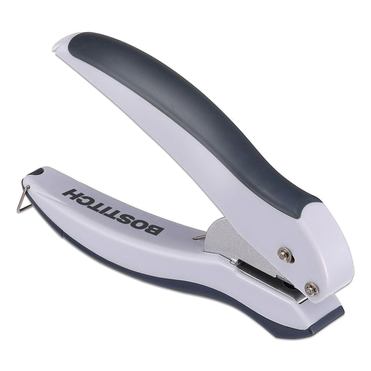 Bostitch 10-Sheet EZ Squeeze One-Hole Punch, 1/4" Hole, Gray