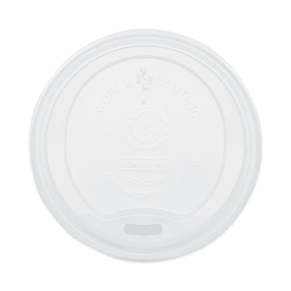 World Centric PLA Lids for Hot Cups, Fits 10 oz to 20 oz Cups, White, 1,000/Carton