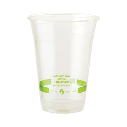 World Centric PLA Clear Cold Cups, 20 oz, Clear, 1,000/Carton