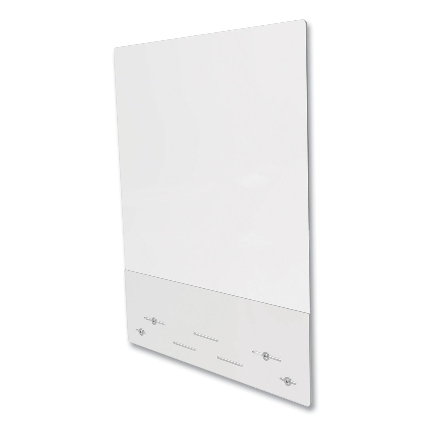 deflecto Mounting Safety Barrier with Full Shield and Brace, 31.5" x 38", Polycarbonate, Clear, 2/Carton