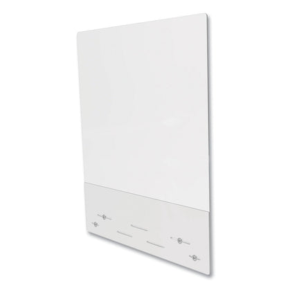 deflecto Mounting Safety Barrier with Full Shield and Brace, 31.5" x 38", Polycarbonate, Clear, 2/Carton